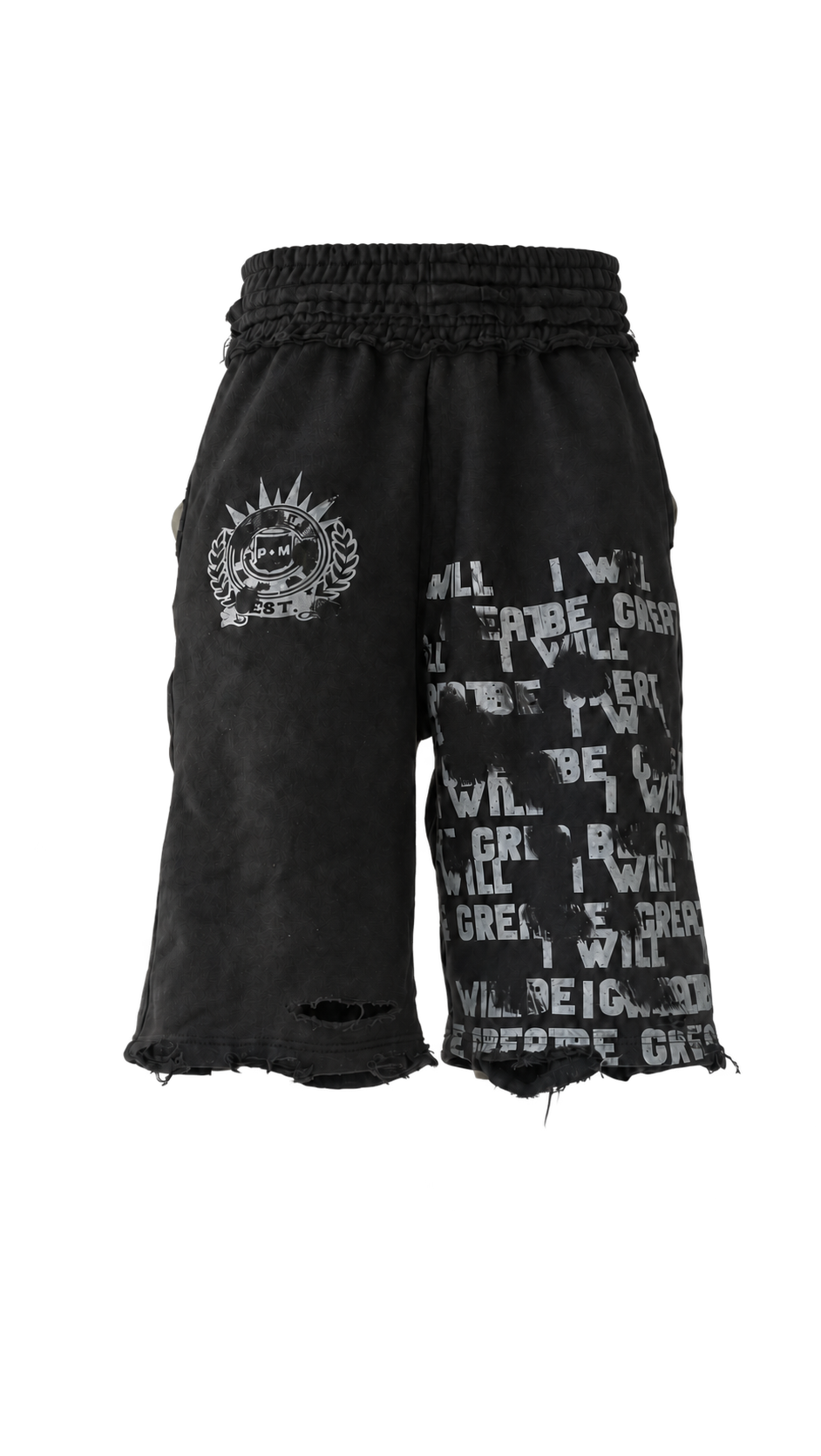3/4 BLACK "BE GREAT" SHORTS